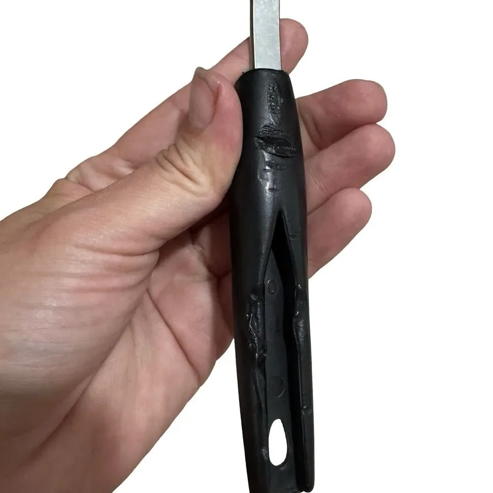 Vintage Unbranded Nylon Short 3 Slotted Spatula Turner Flipper 10” Black